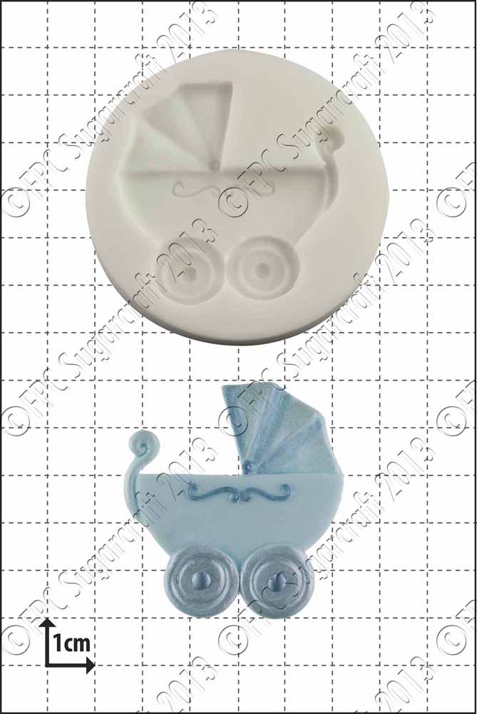 'Baby Carriage' Silicone Mould by FPC Sugarcraft - www.fpcsugarcraft.co.uk